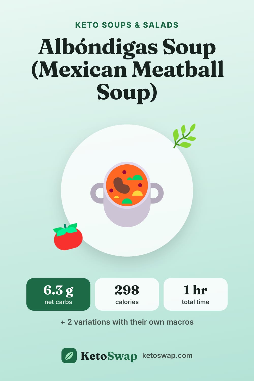 Albóndigas Soup (Mexican Meatball Soup) — pin image