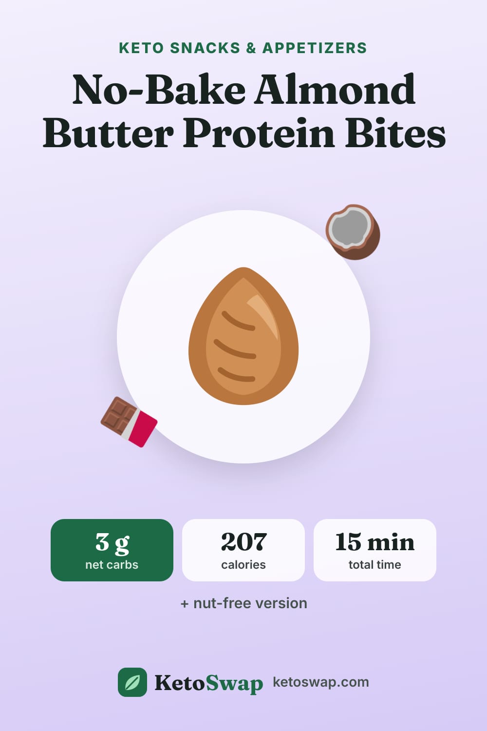 No-Bake Almond Butter Protein Bites — pin image