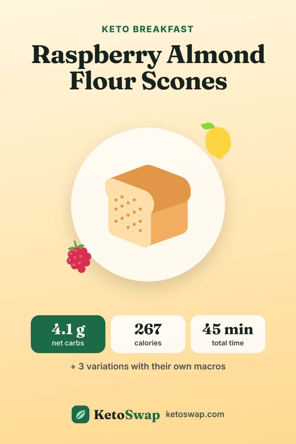 Raspberry Almond Flour Scones — pin image