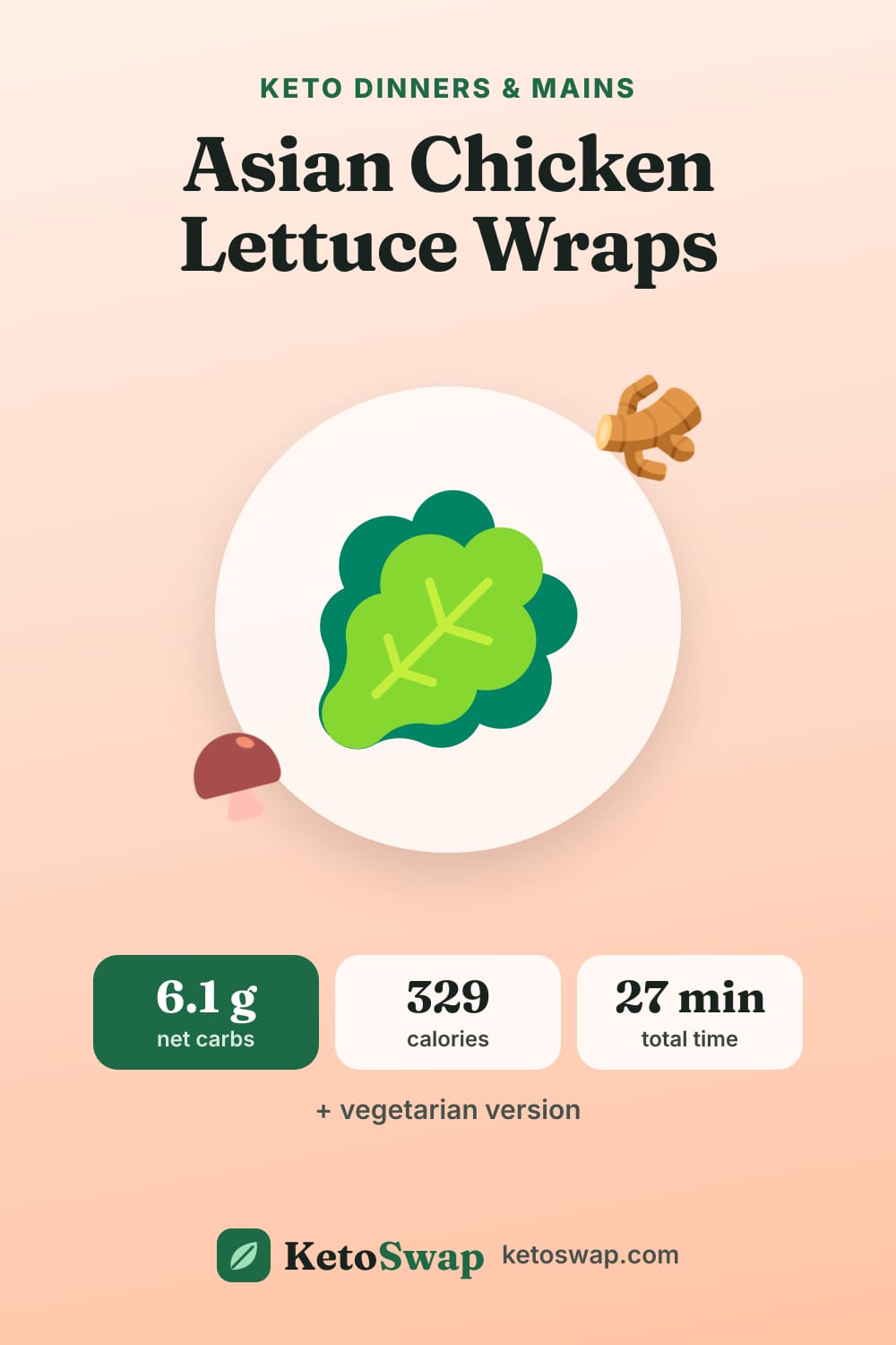 Asian Chicken Lettuce Wraps — pin image