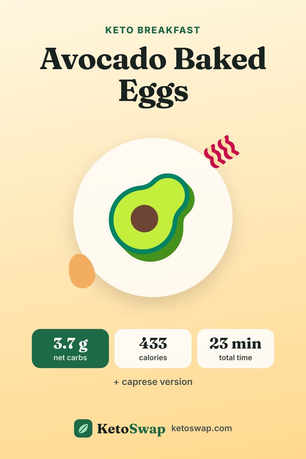 Avocado Baked Eggs — pin image