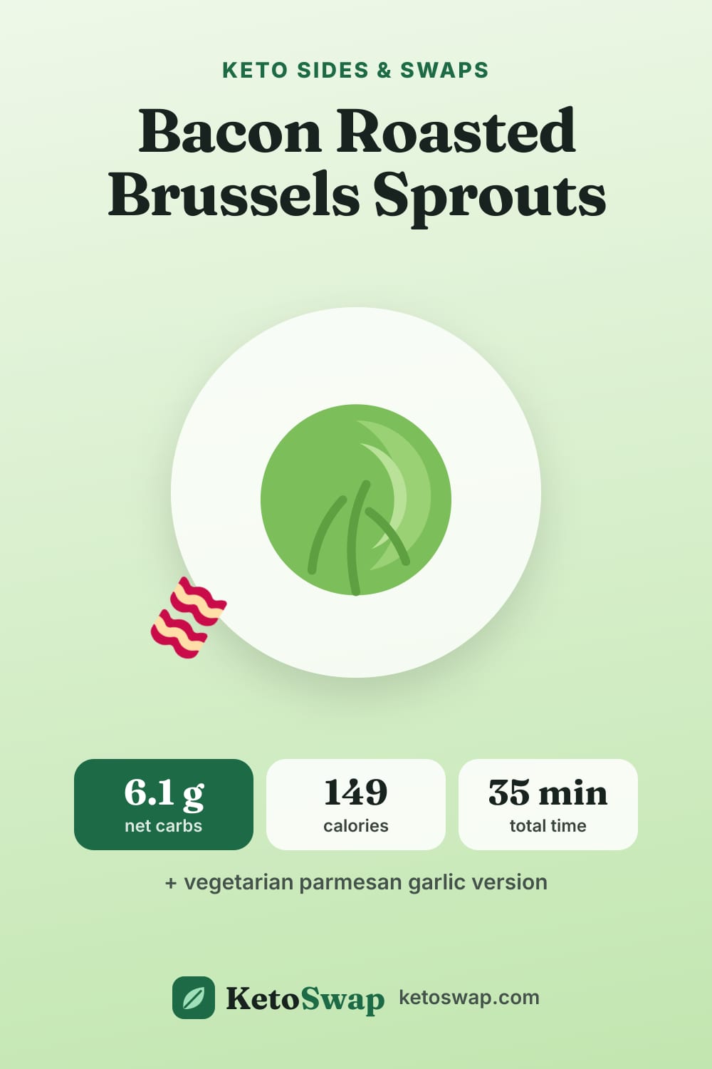 Bacon Roasted Brussels Sprouts — pin image