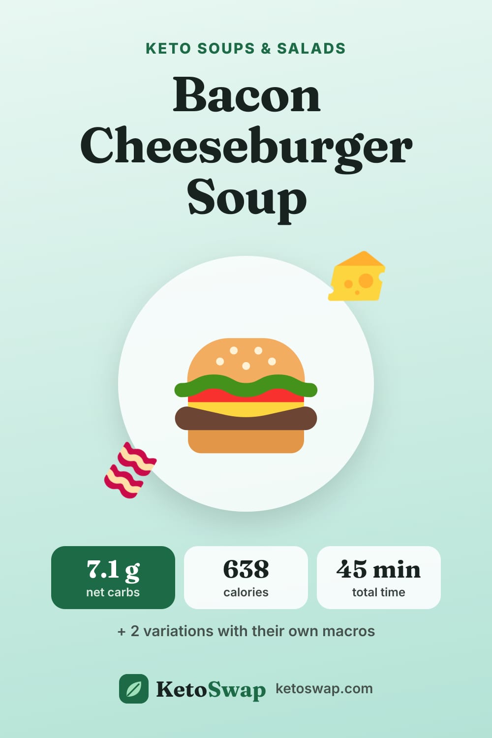 Bacon Cheeseburger Soup — pin image
