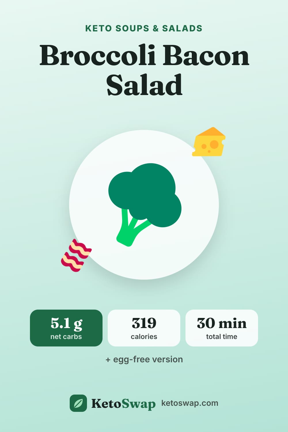Broccoli Bacon Salad — pin image