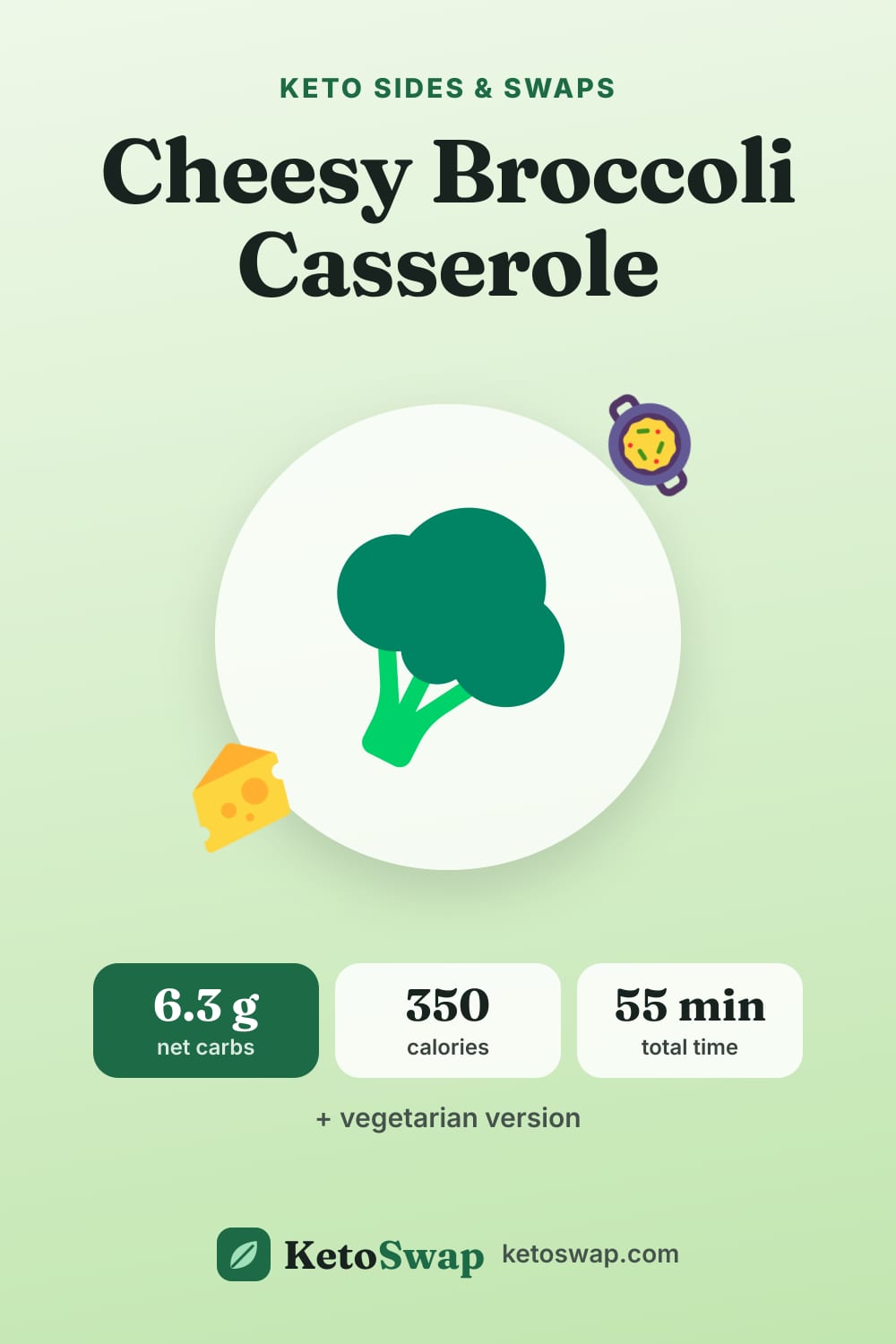 Cheesy Broccoli Casserole — pin image