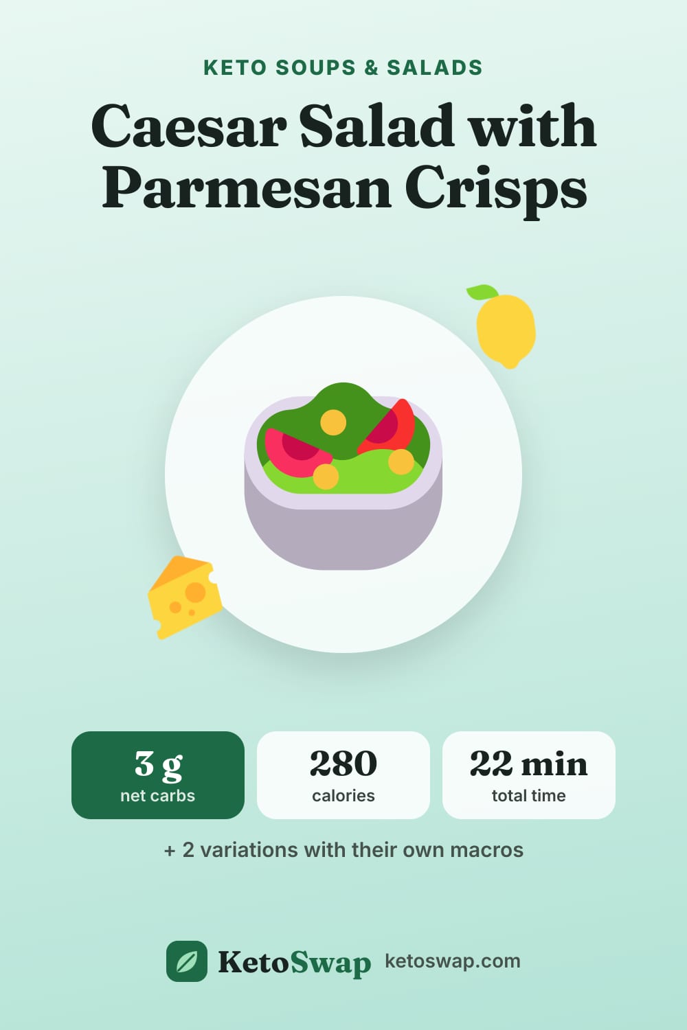 Caesar Salad with Parmesan Crisps — pin image