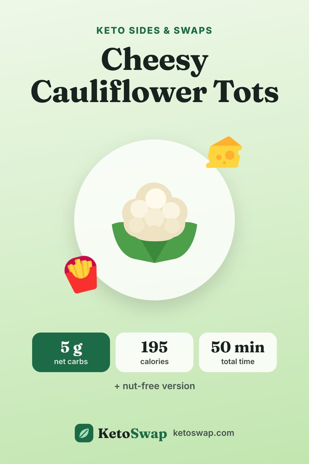 Cheesy Cauliflower Tots — pin image