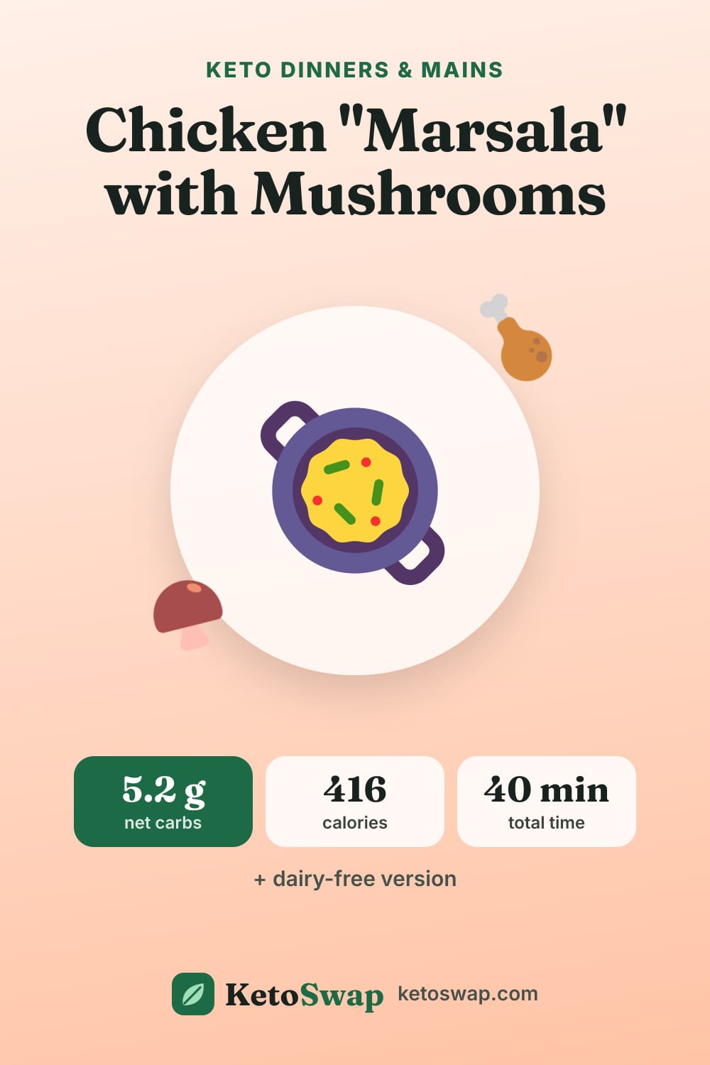 Chicken "Marsala" with Mushrooms — pin image