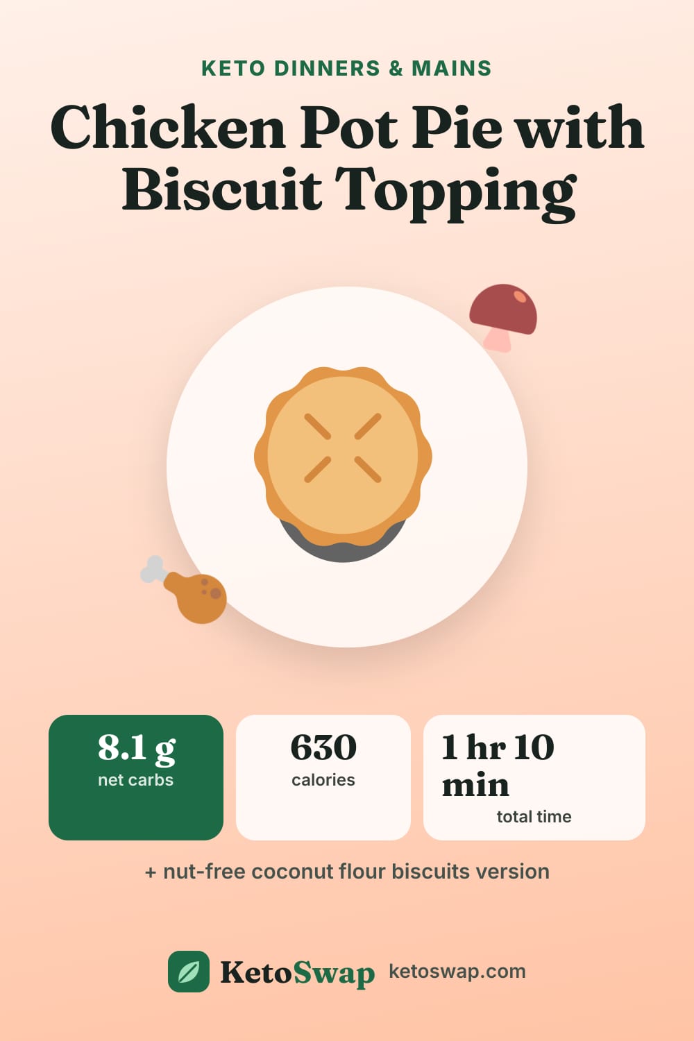 Chicken Pot Pie with Biscuit Topping — pin image