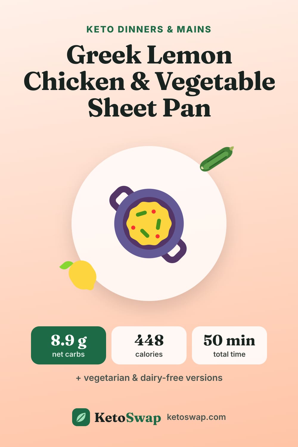 Greek Lemon Chicken & Vegetable Sheet Pan — pin image