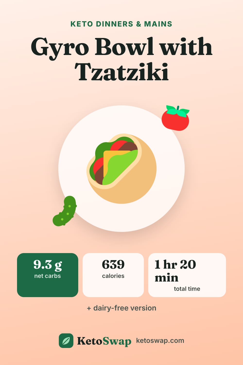 Gyro Bowl with Tzatziki — pin image
