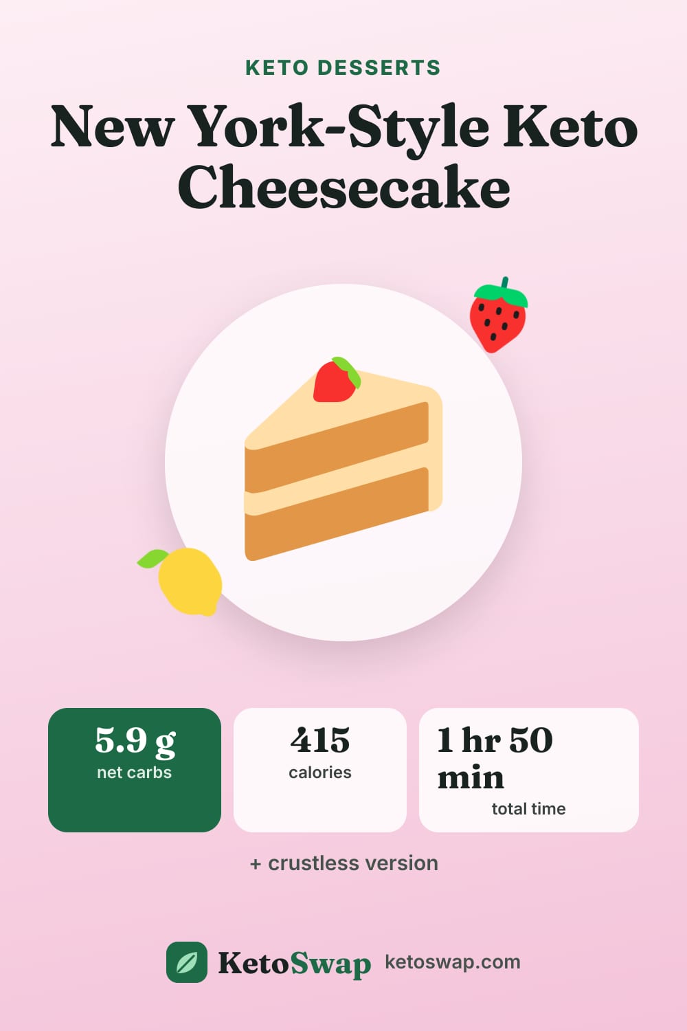New York-Style Keto Cheesecake — pin image