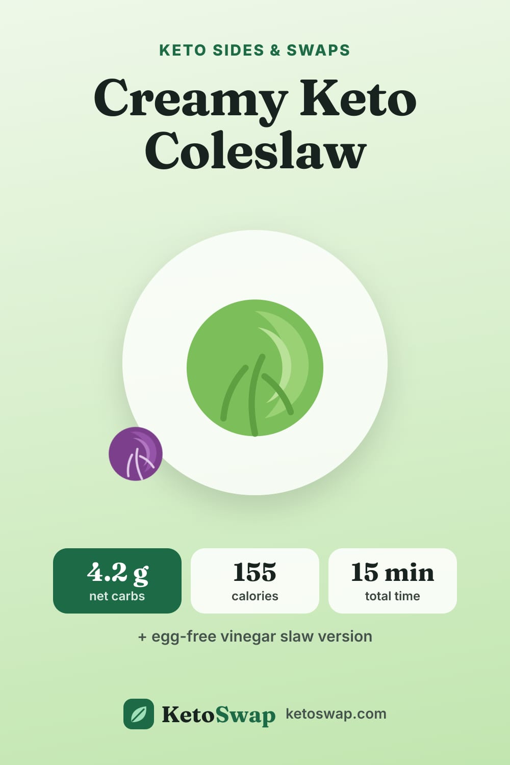 Creamy Keto Coleslaw — pin image