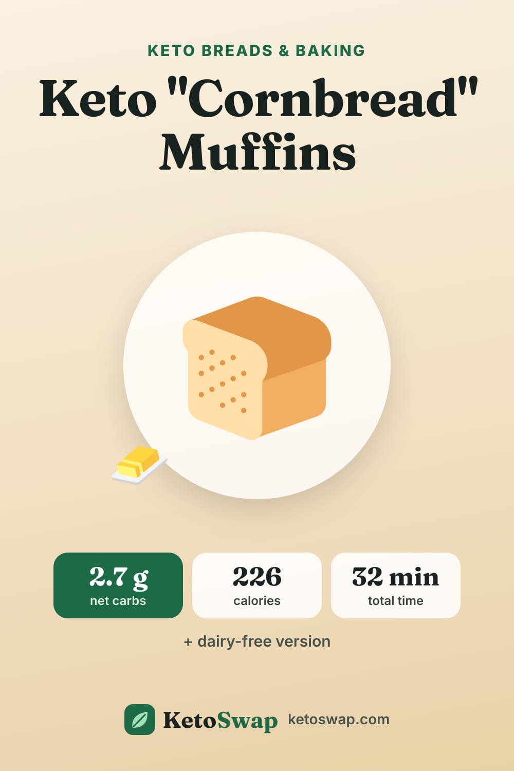 Keto "Cornbread" Muffins — pin image