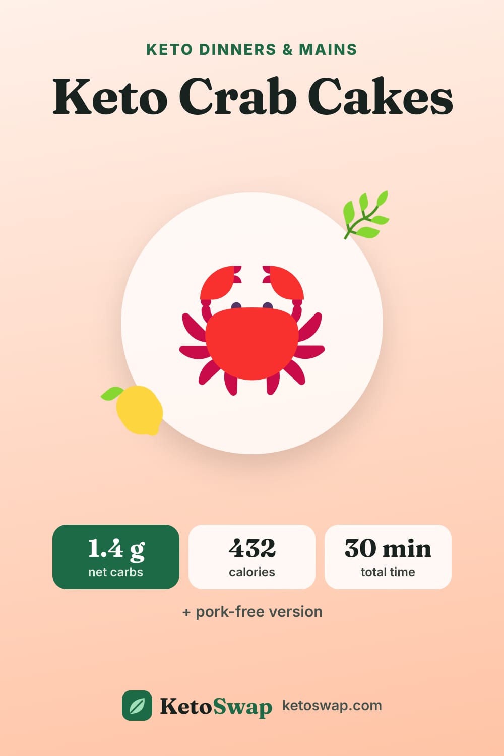 Keto Crab Cakes — pin image