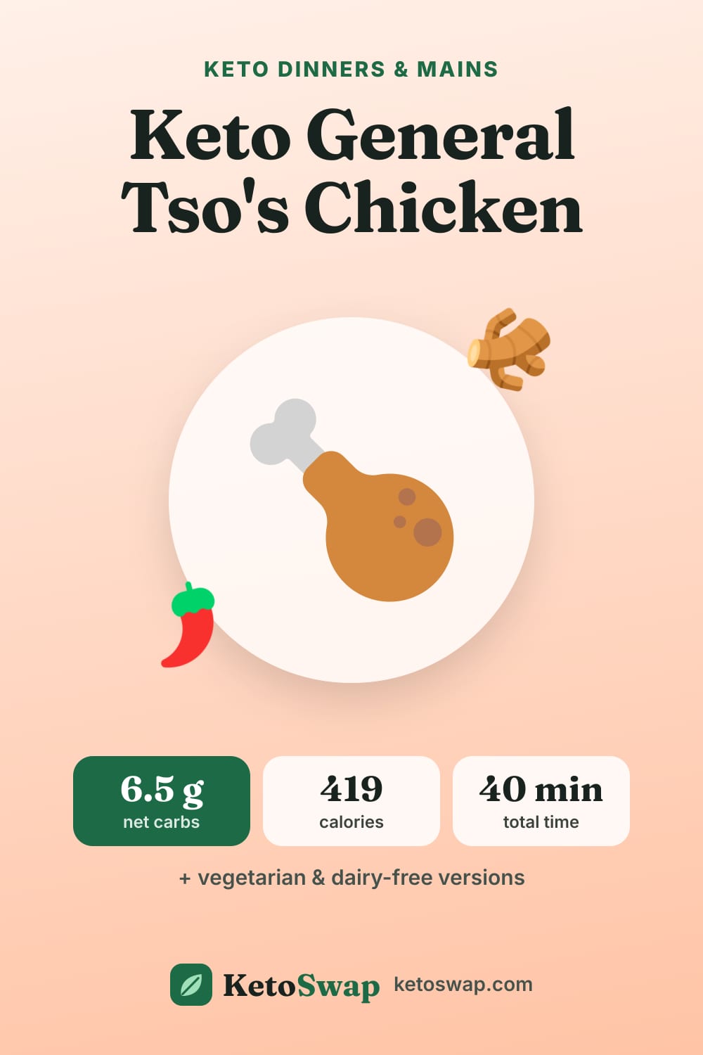 Keto General Tso's Chicken — pin image