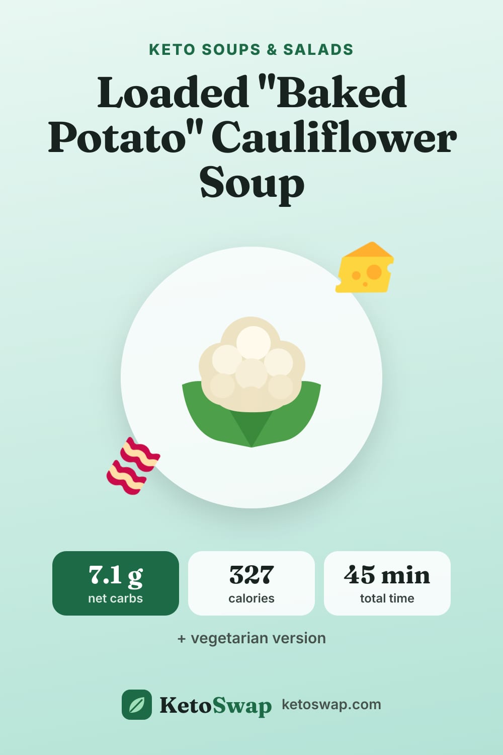 Loaded "Baked Potato" Cauliflower Soup — pin image