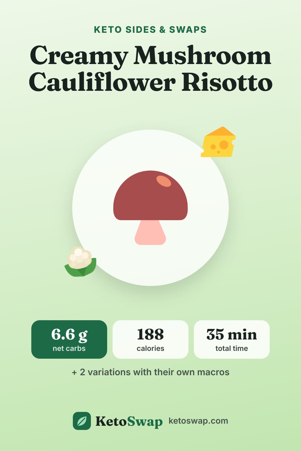 Creamy Mushroom Cauliflower Risotto — pin image