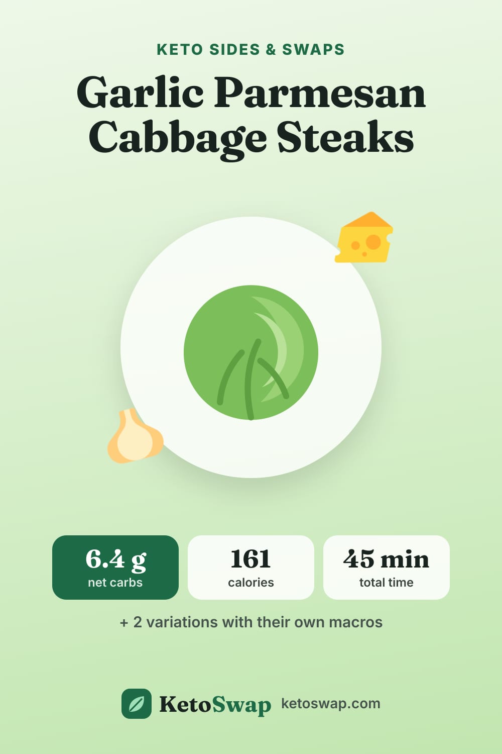 Garlic Parmesan Cabbage Steaks — pin image