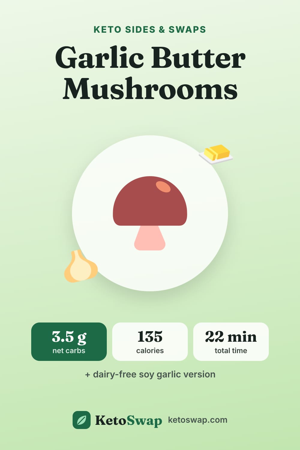 Garlic Butter Mushrooms — pin image