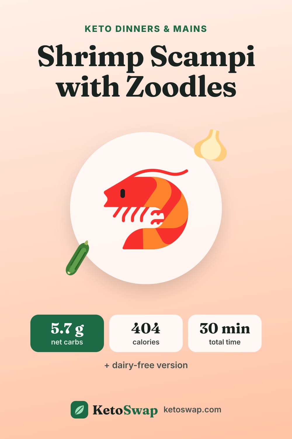 Shrimp Scampi with Zoodles — pin image