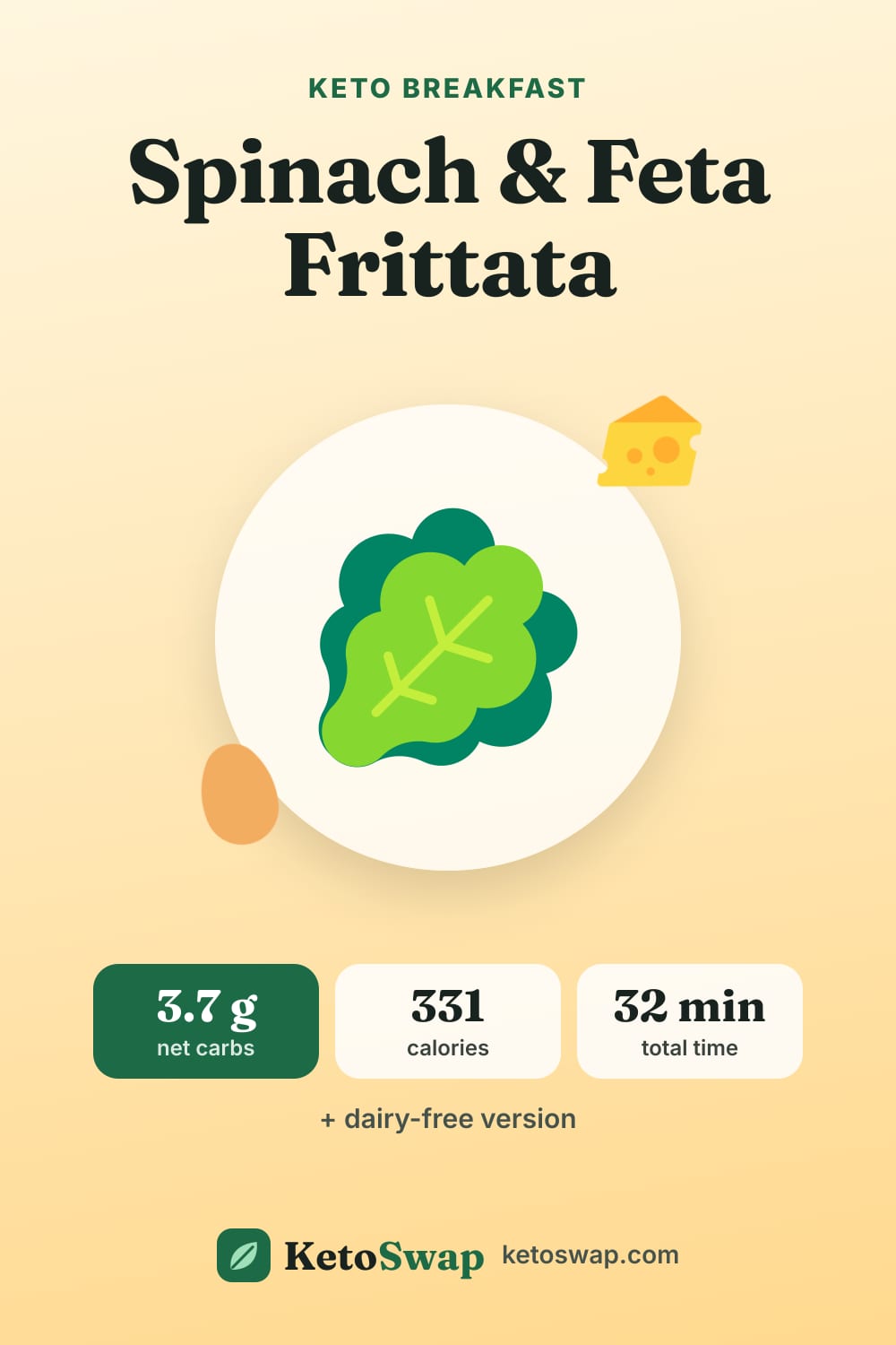 Spinach & Feta Frittata — pin image