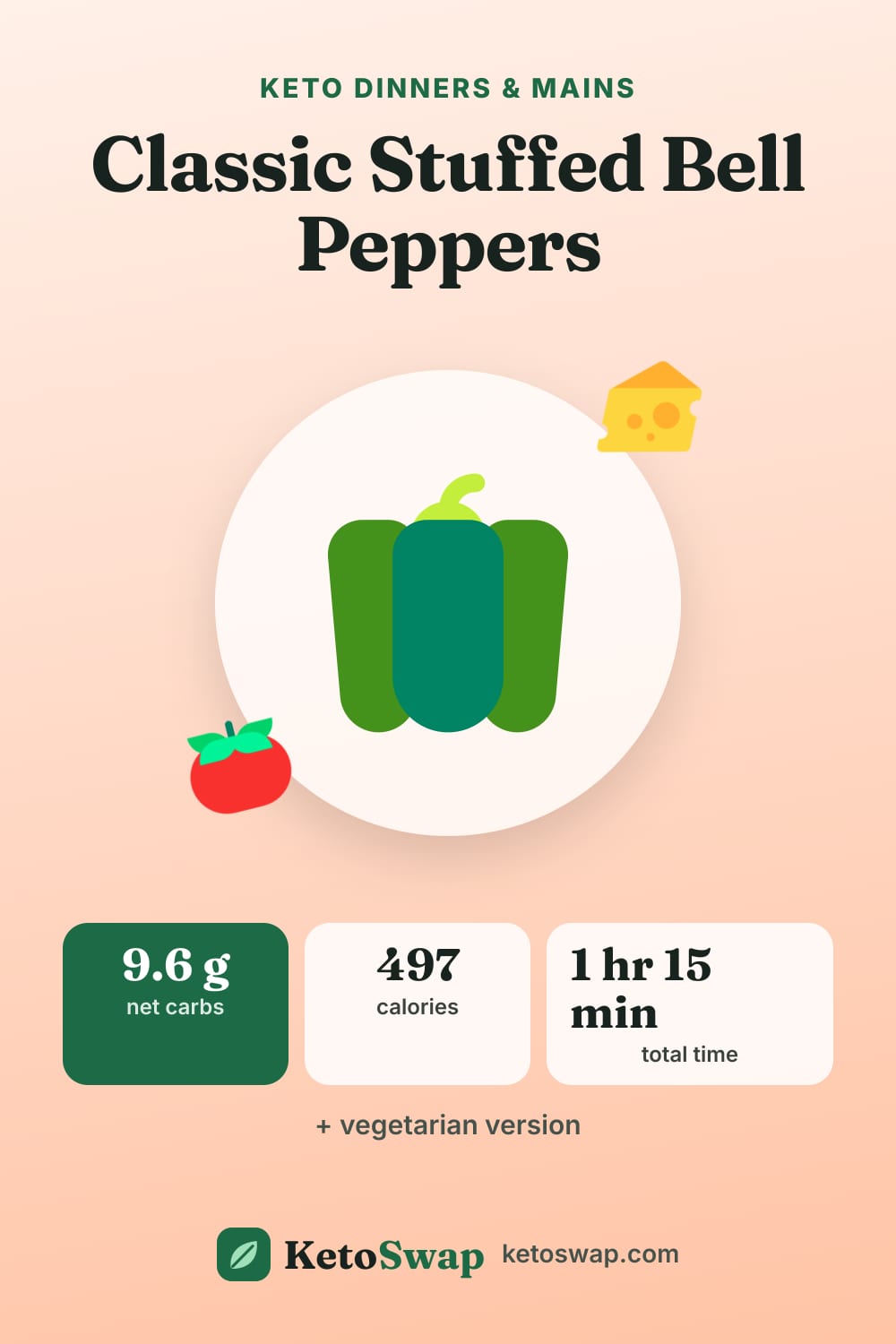 Classic Stuffed Bell Peppers — pin image