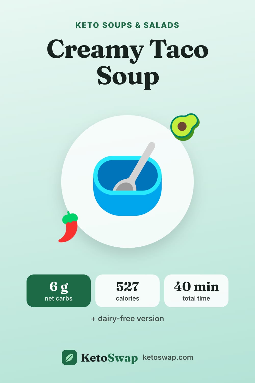 Creamy Taco Soup — pin image