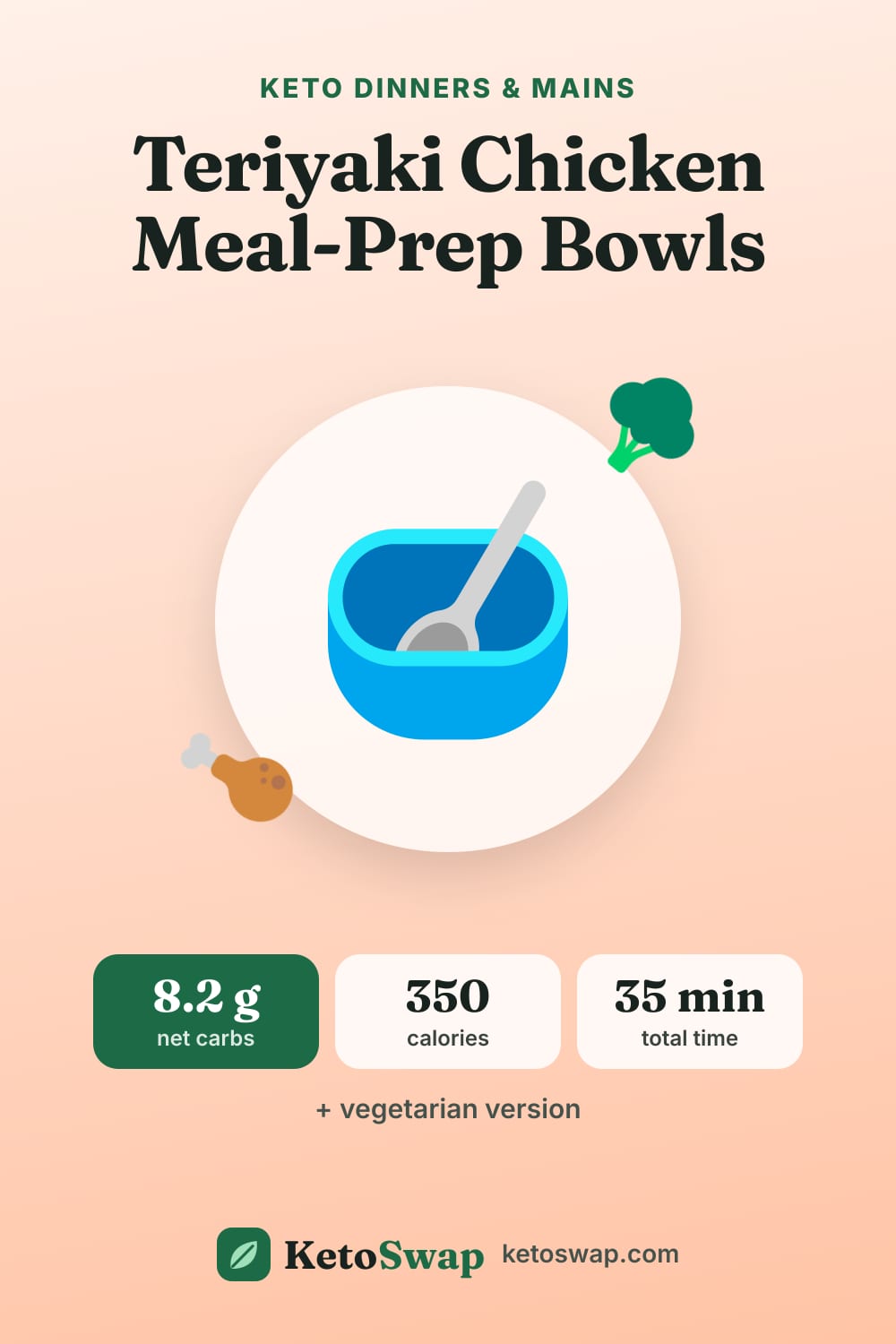 Teriyaki Chicken Meal-Prep Bowls — pin image