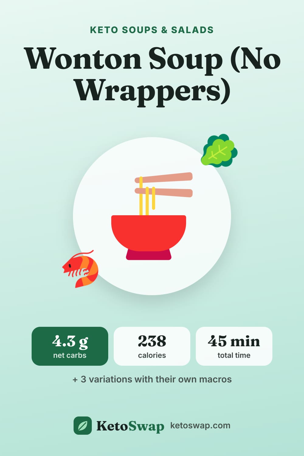 Wonton Soup (No Wrappers) — pin image